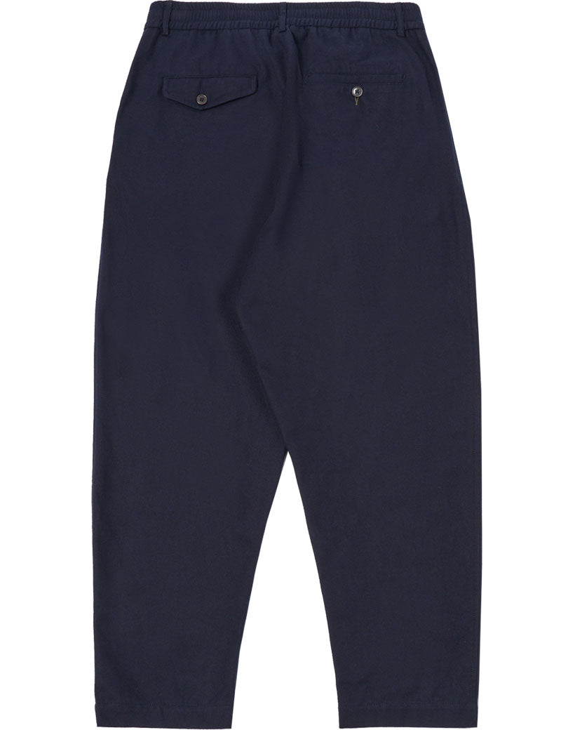 Universal Works Pleated Track Pant Brushed Moleskin Navy