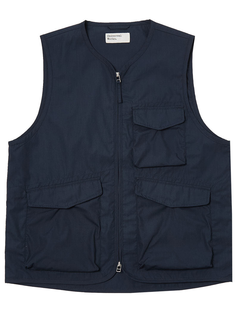 Universal Works Parachute Liner Gilet Recycled Polytech Navy