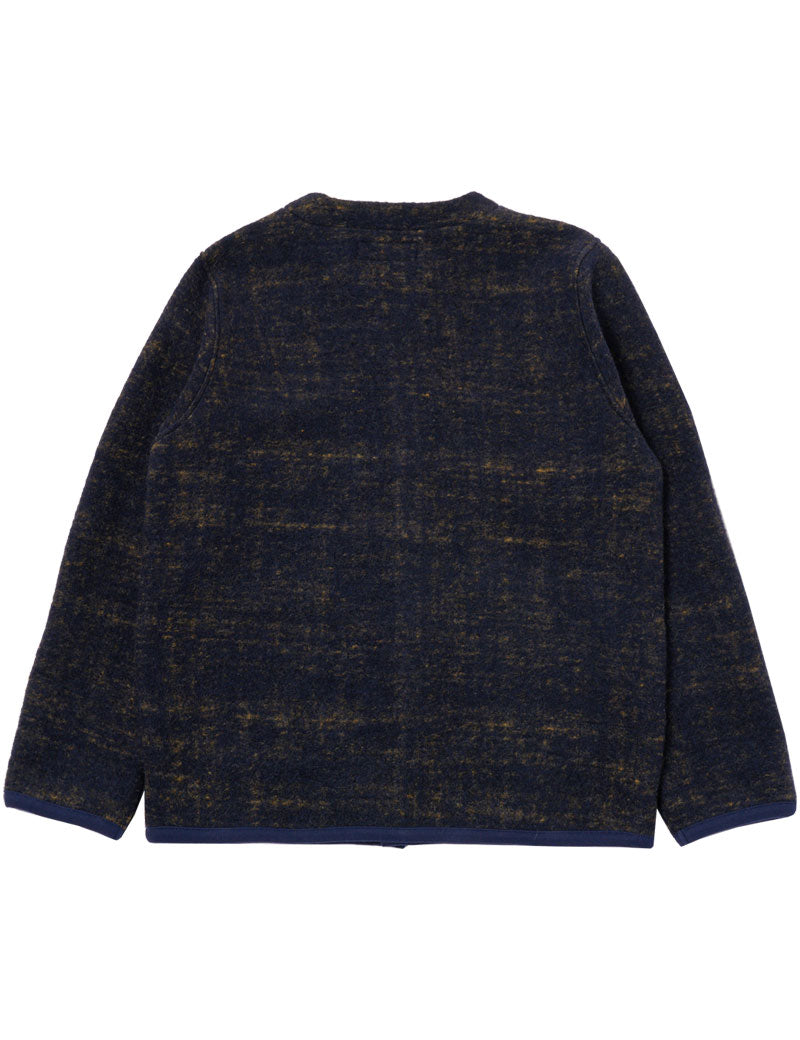 Universal Works Marble Fleece Cardigan Navy