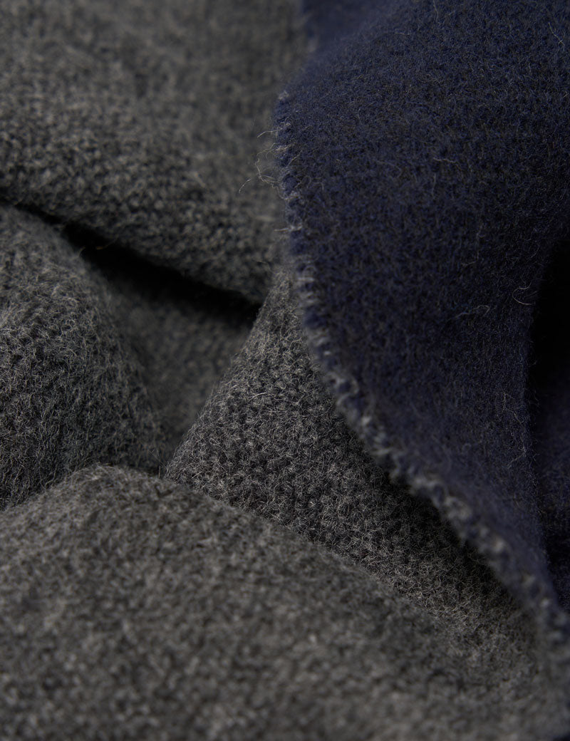 Universal Works Scarf Double Sided Navy Mid Grey