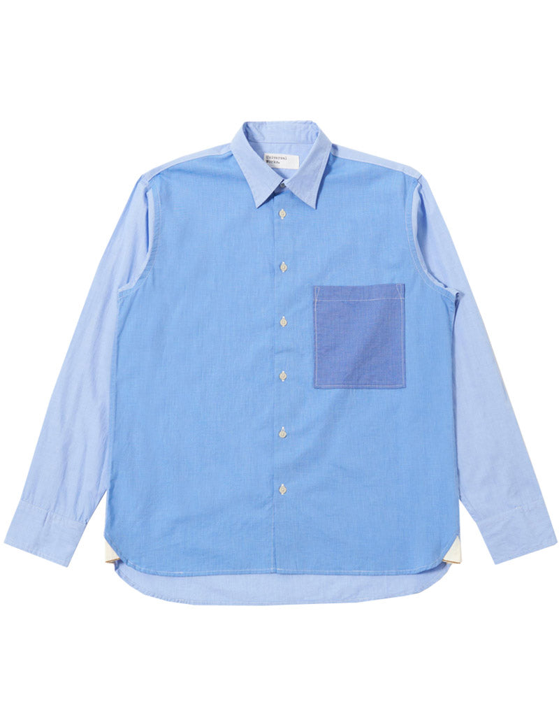 Universal Works Mixed Square Pocket Shirt Sky Blue Front