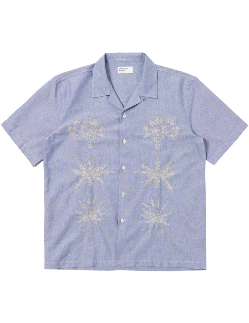 Universal Works Oxford Shirting Road Trip Shirt Blue Front