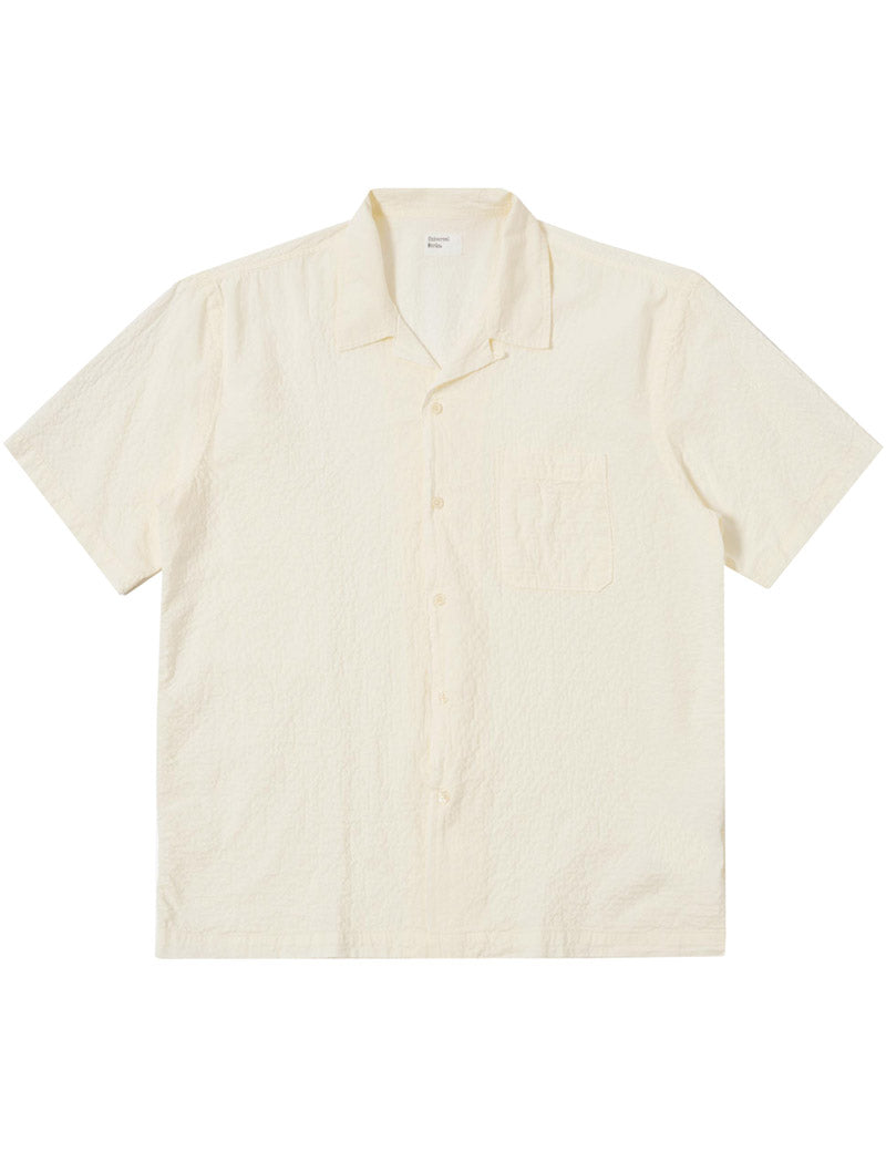 Universal Works Road Shirt Ecru Seersucker Front