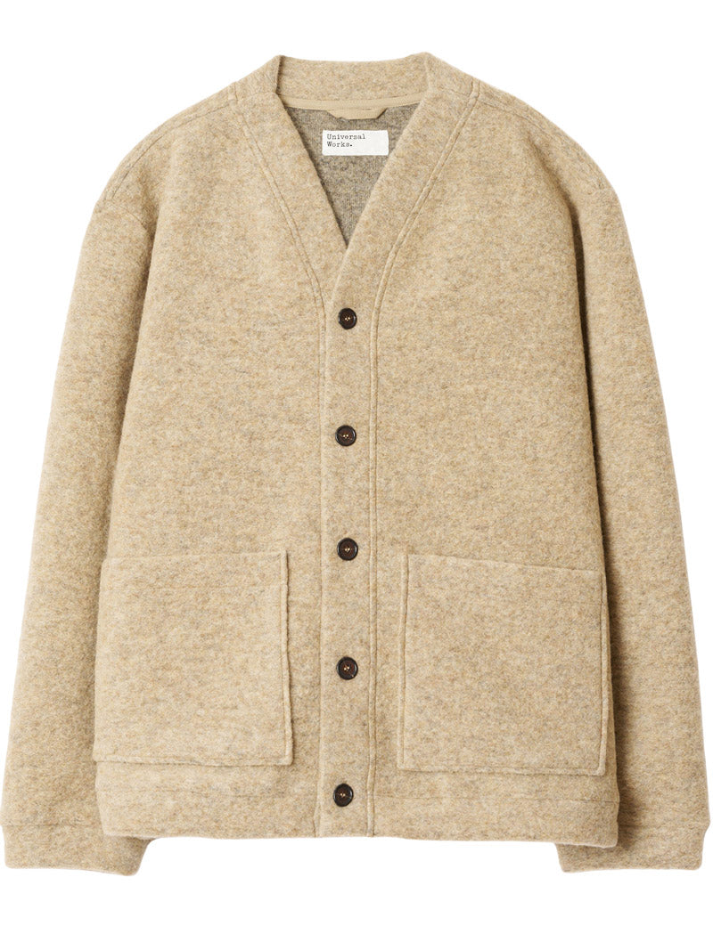 Universal Works Advance Cardigan Wool Fleece Fawn