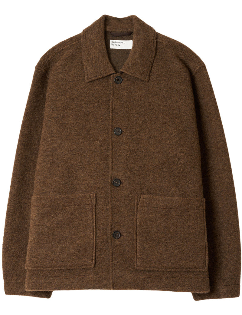 Universal Works Rams Jacket Wool Fleece Brown Marl