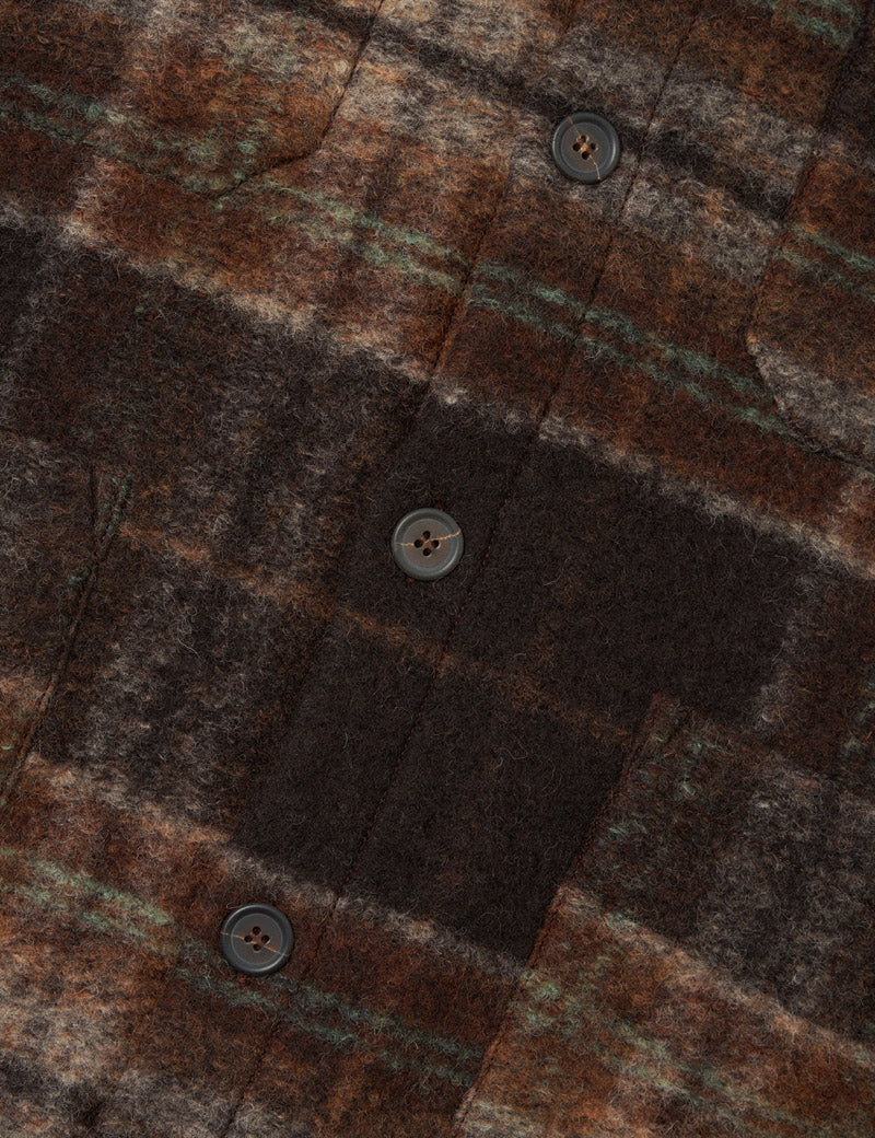 Universal Works Cardigan Pino Wool Fleece Brown