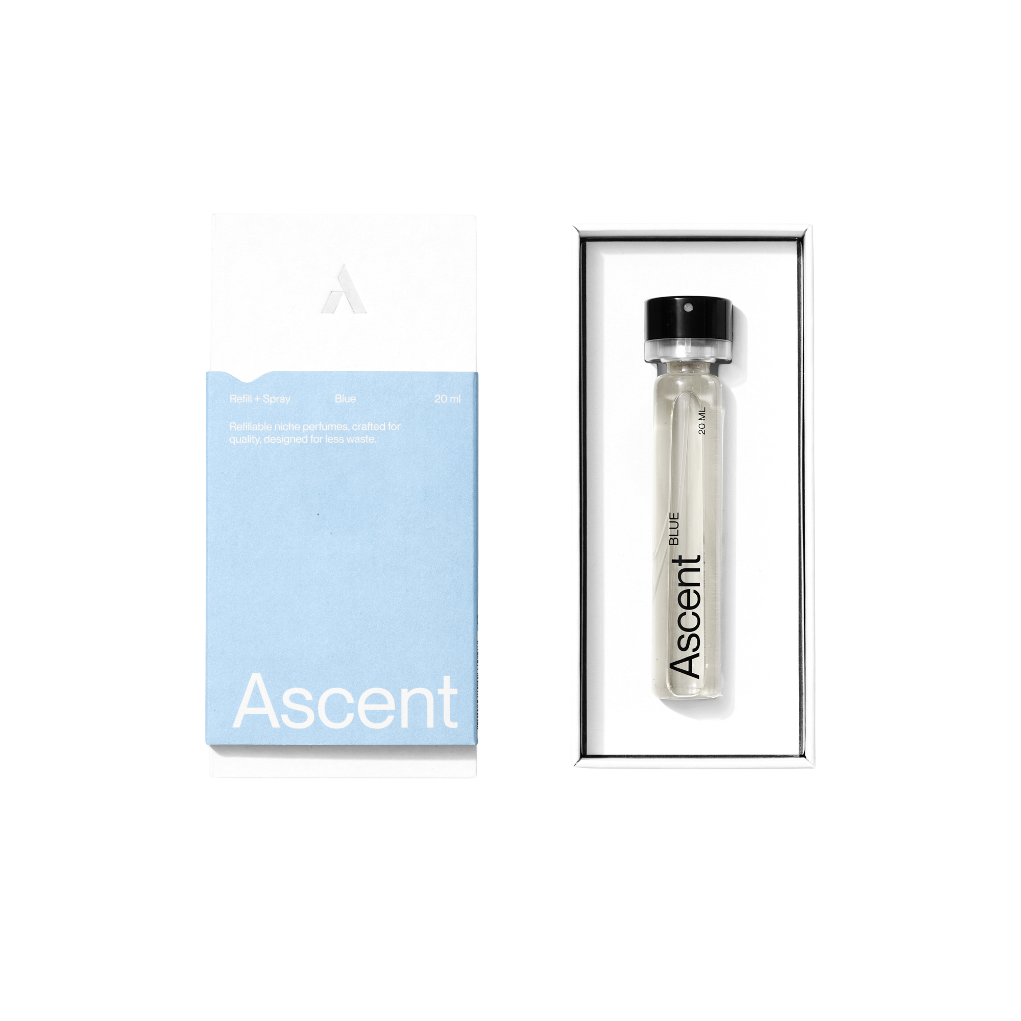 Ascent Blue Parfum Refill Spray Opened Box