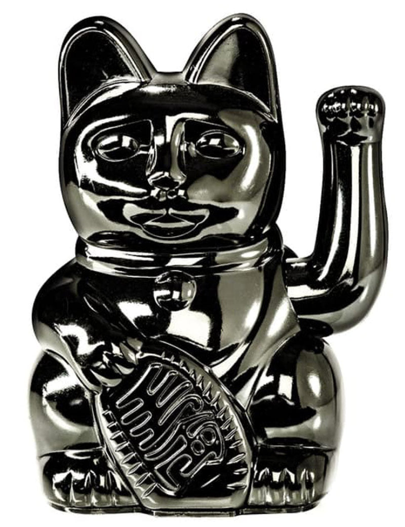 Donkey Lucky Cat Glossy Black Maneki Neko