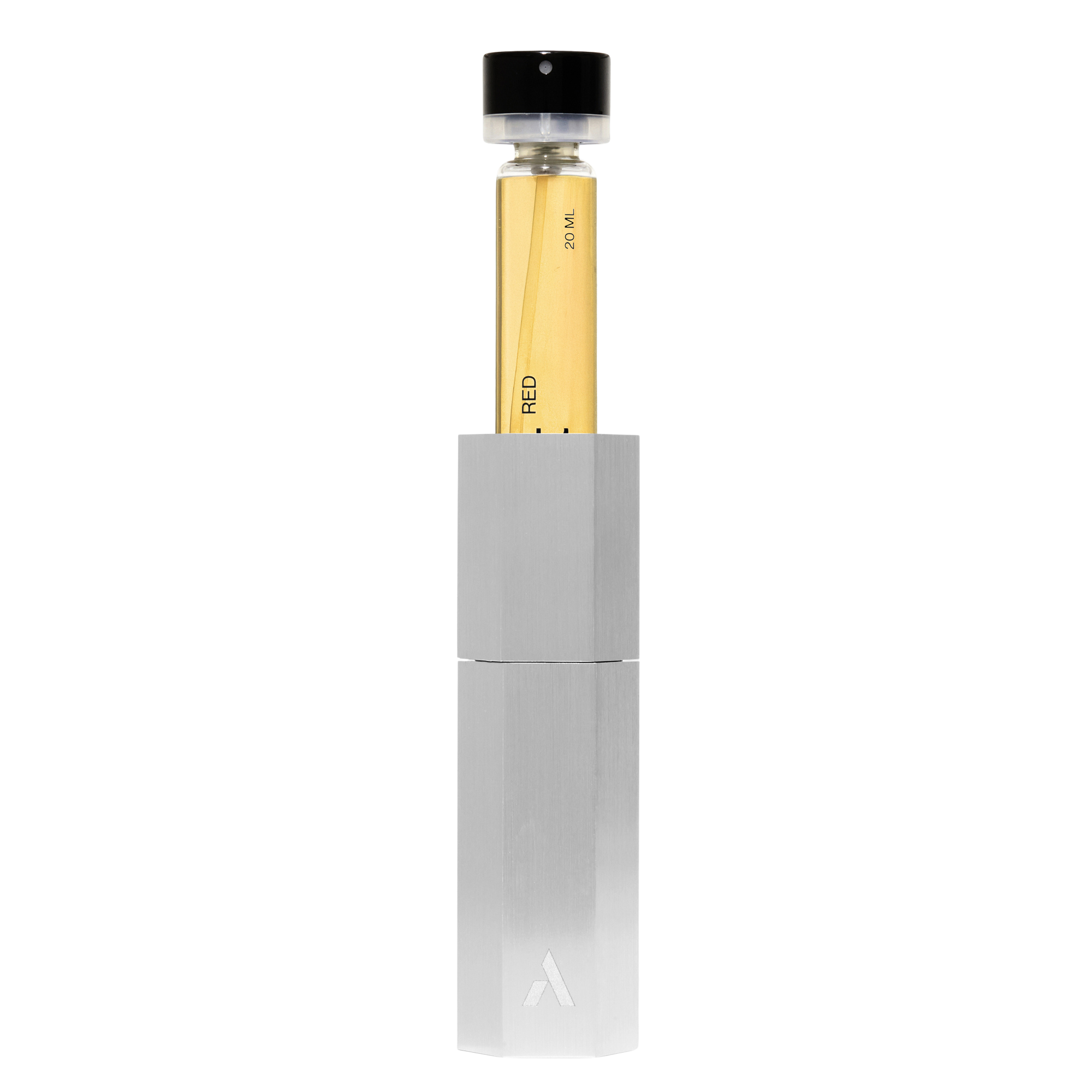 Ascent Red Parfum Starter Kit Silver Case Spray in case