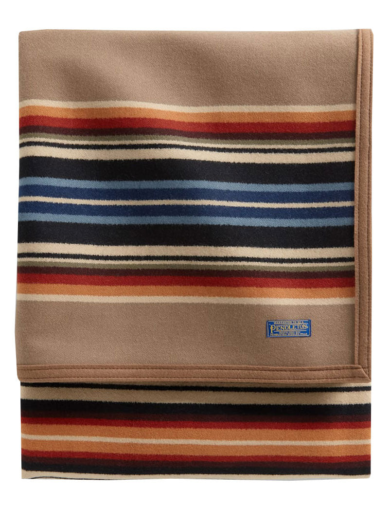 Pendleton Jacquard Serape Blanket Grey Horse Khaki