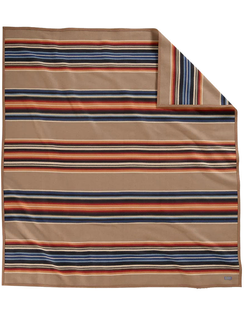 Pendleton Jacquard Serape Blanket Grey Horse Khaki