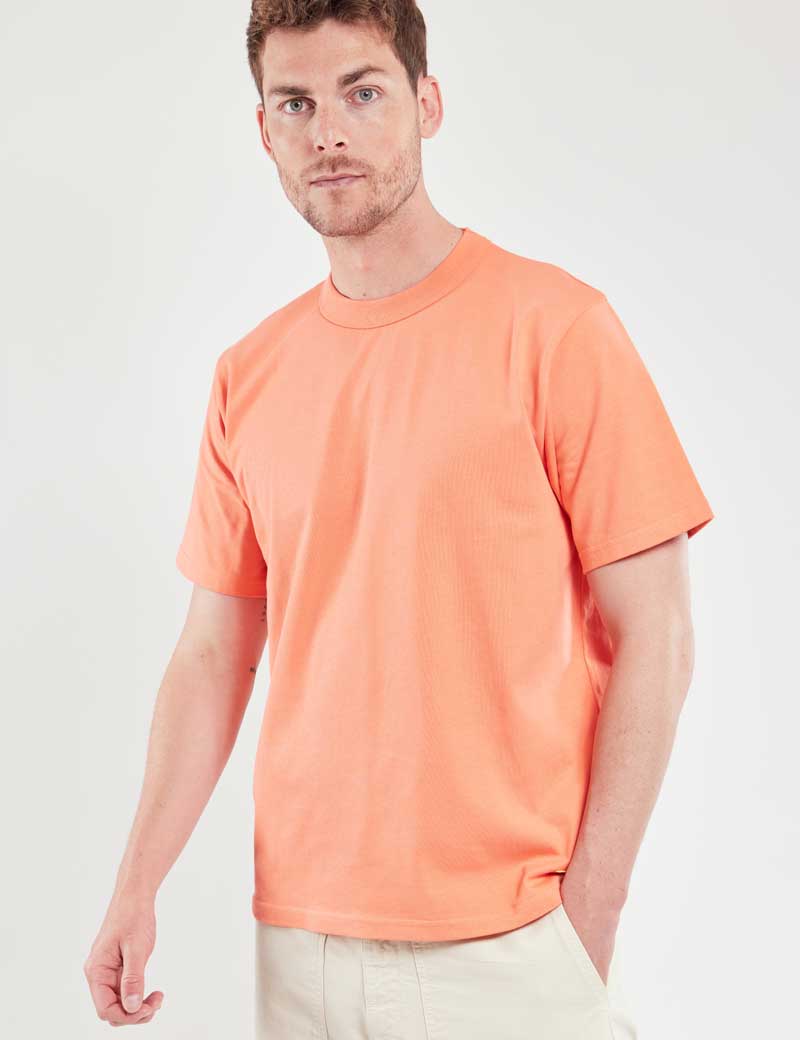 ARMOR LUX HERITAGE ORGANIC COTTON T-SHIRT CORAL