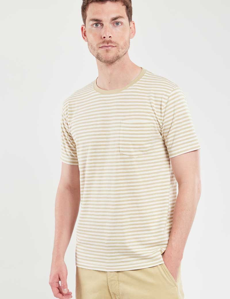 ARMOR LUX HERITAGE STRIPE T-SHIRT PALE OLIVE NATURE