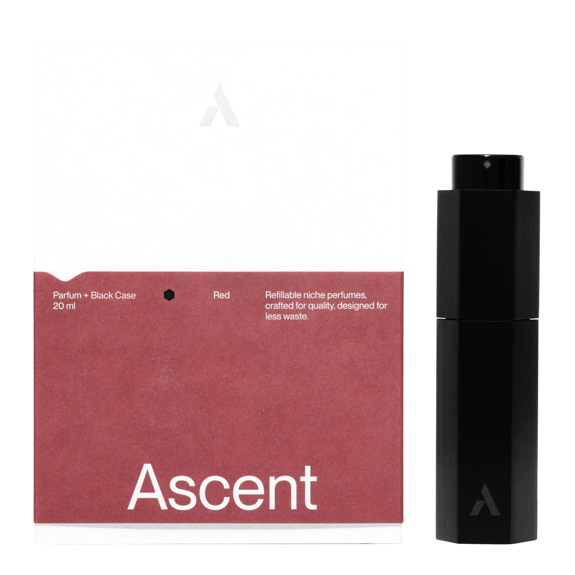 Ascent Red Parfum Starter Kit Black Case Case with box