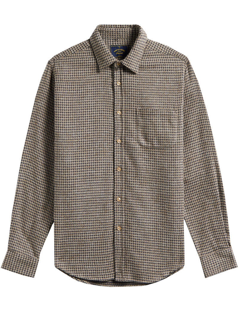 Portuguese Flannel Abstract Pied Poule Shirt Charcoal