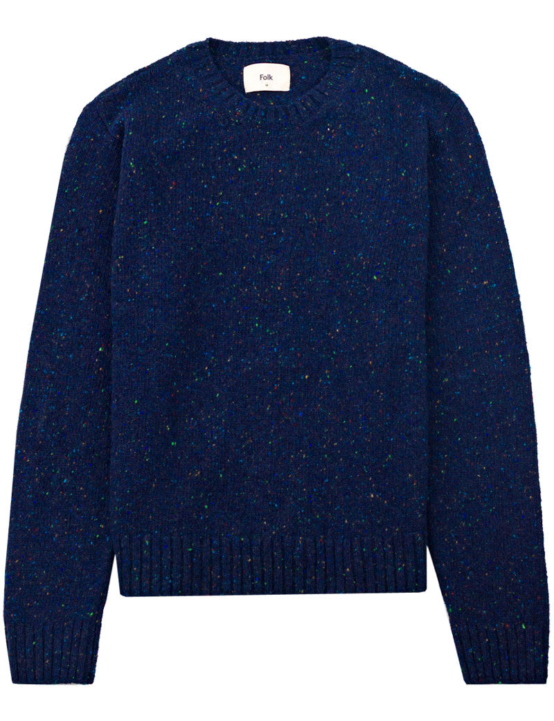 Folk Chain Crew Neck Jumper Navy