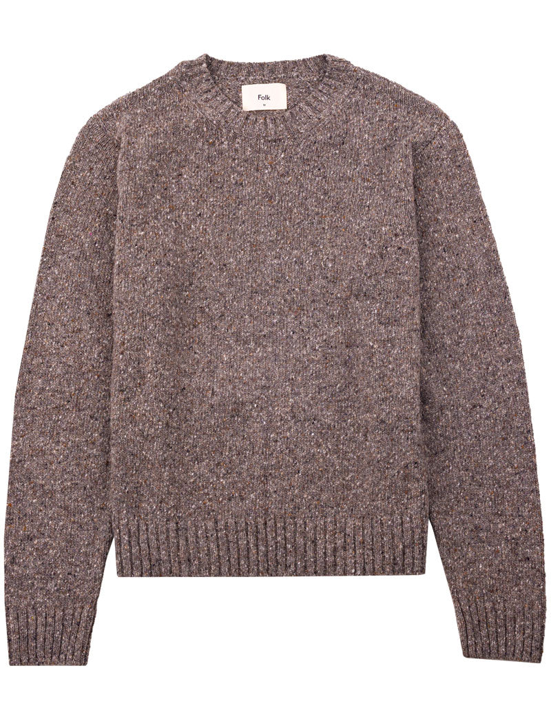 Folk Chain Crew Neck Jumper Porcini