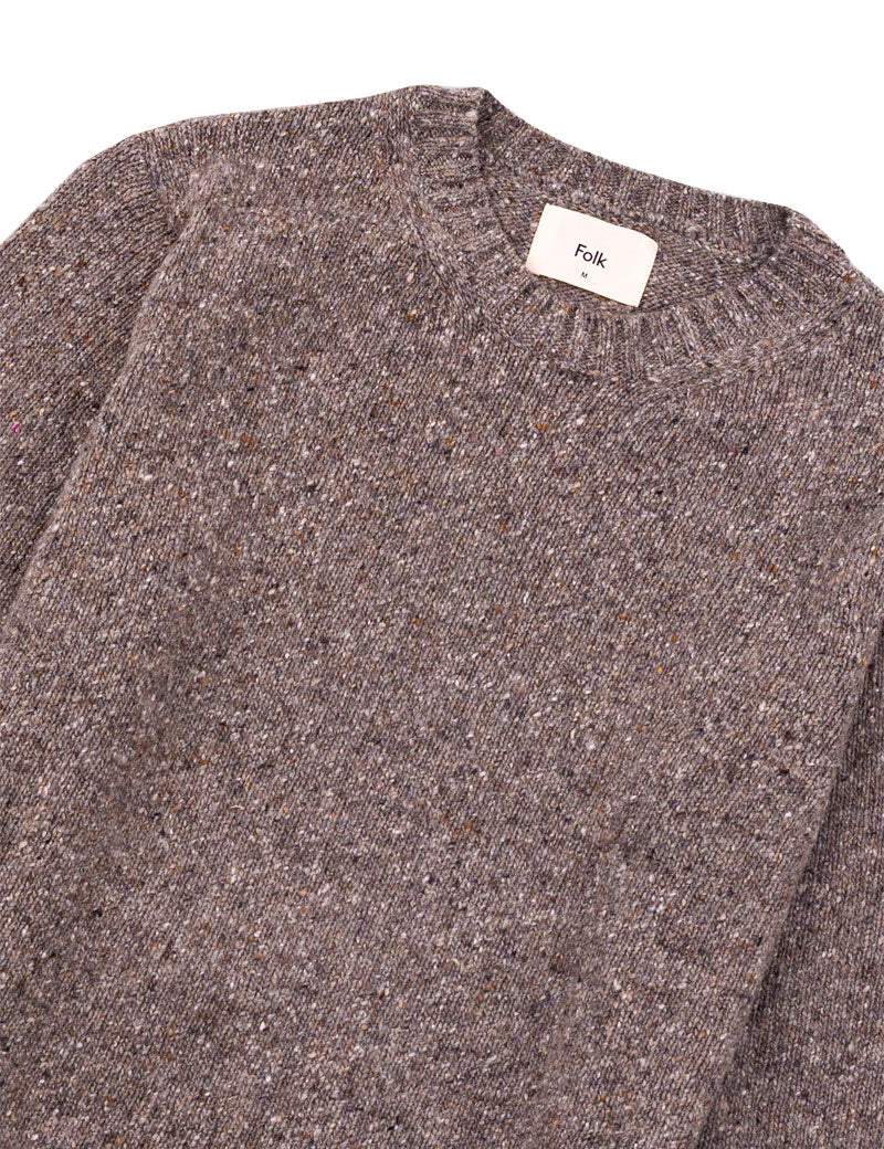 Folk Chain Crew Neck Jumper Porcini