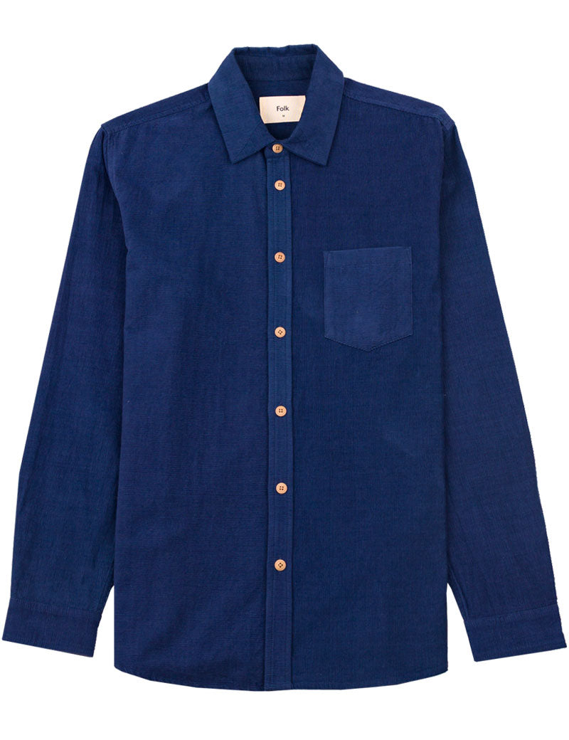 Folk Direction Babycord Shirt Washed Ink