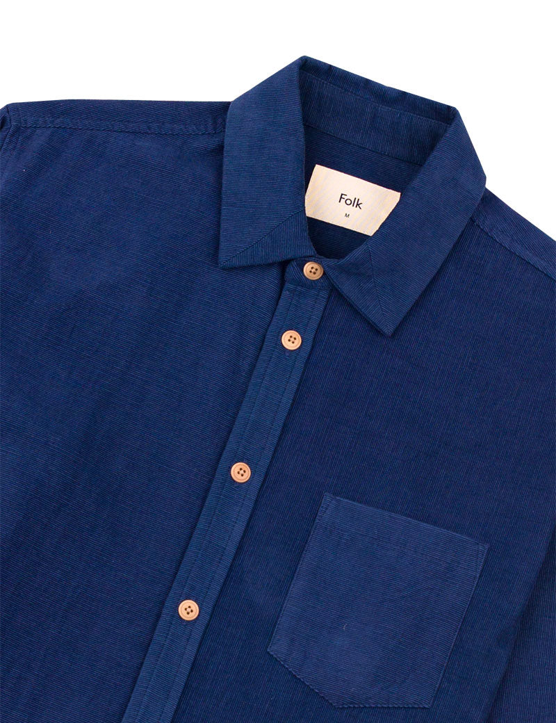 Folk Direction Babycord Shirt Washed Ink