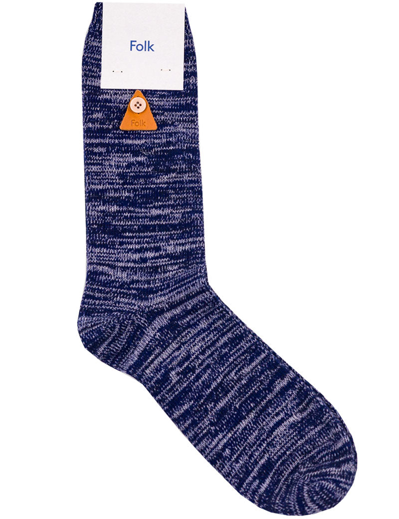 Folk Melange Socks Navy Mix