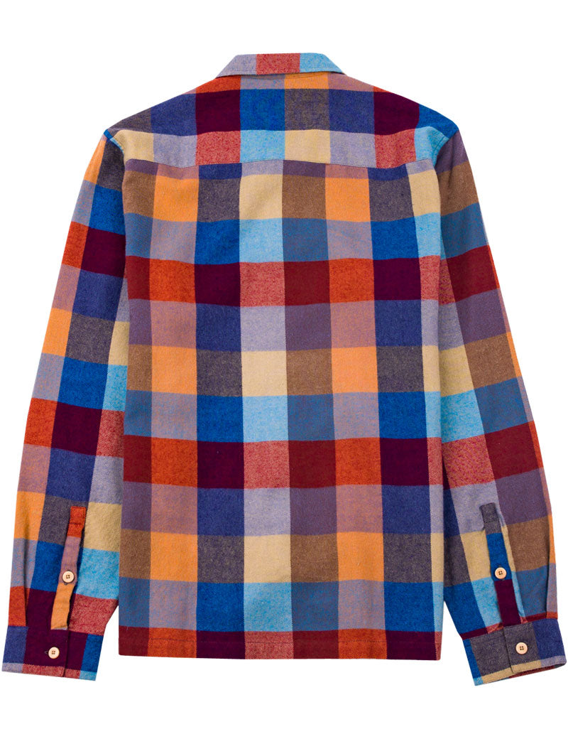 Folk Patch Overshirt Crimson Blue Mix