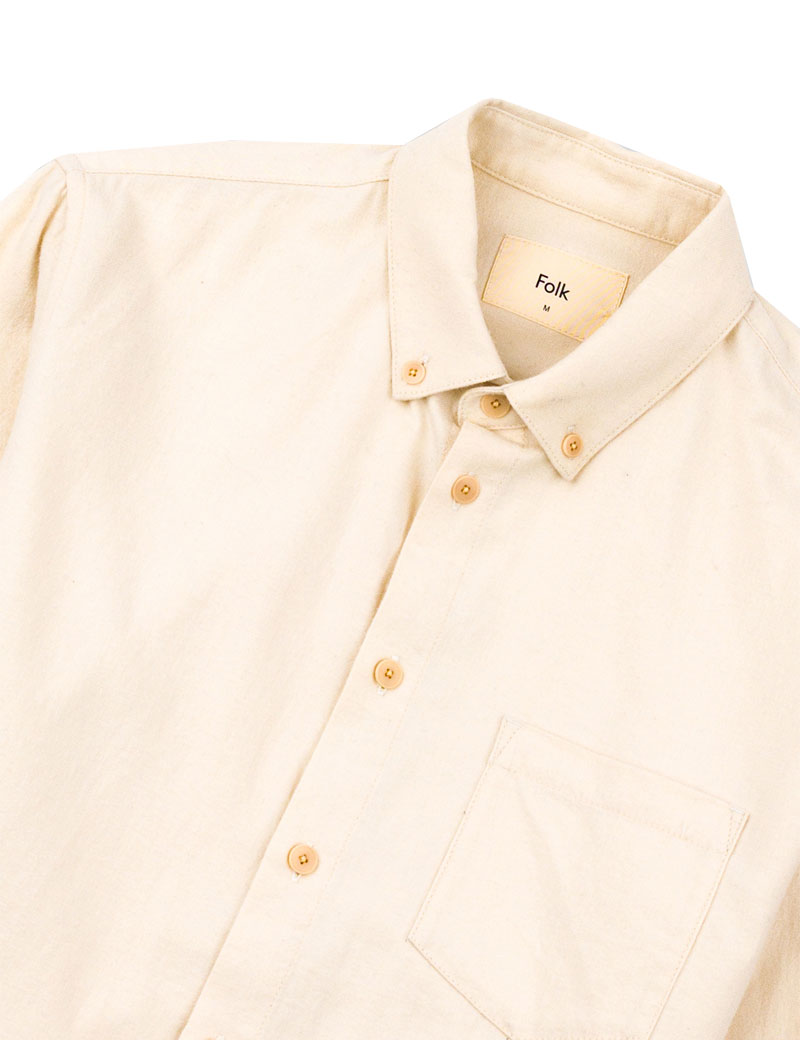 Folk Relaxed Fit Shirt Ecru Flannel