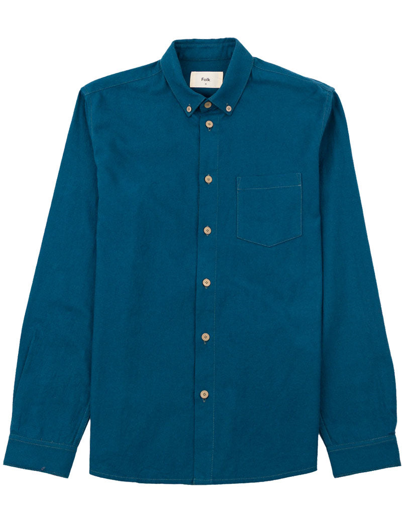 Folk Relaxed Fit Shirt Storm Blue Flannel