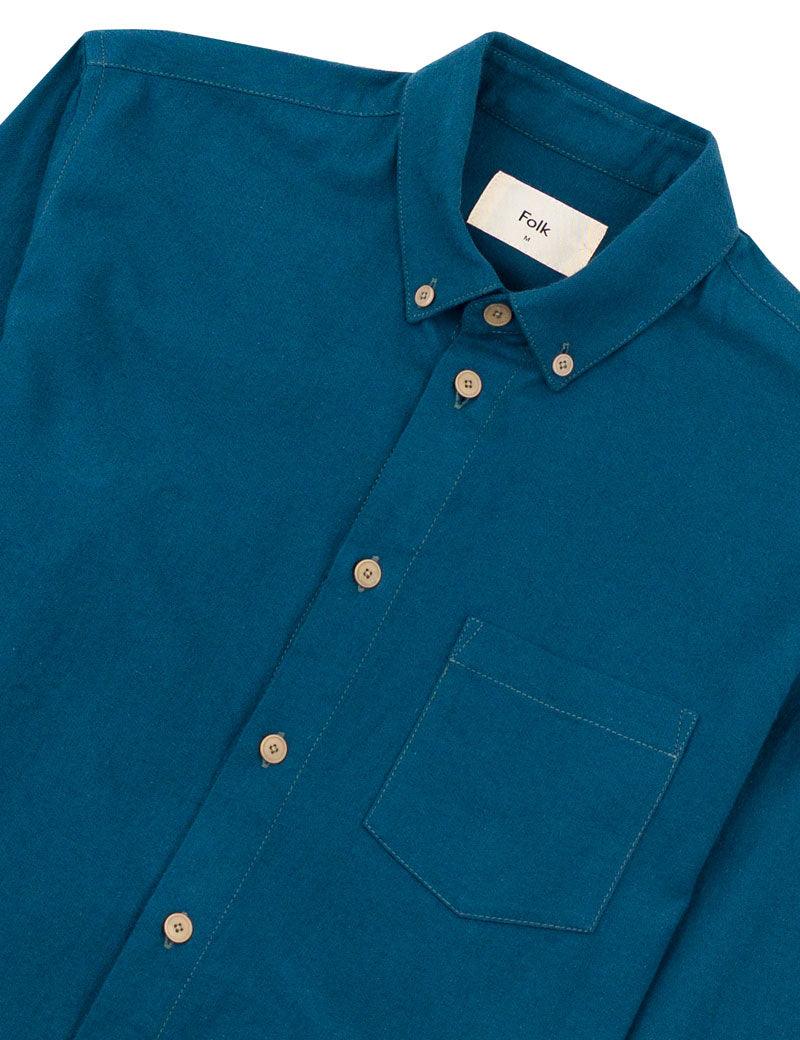 Folk Relaxed Fit Shirt Storm Blue Flannel