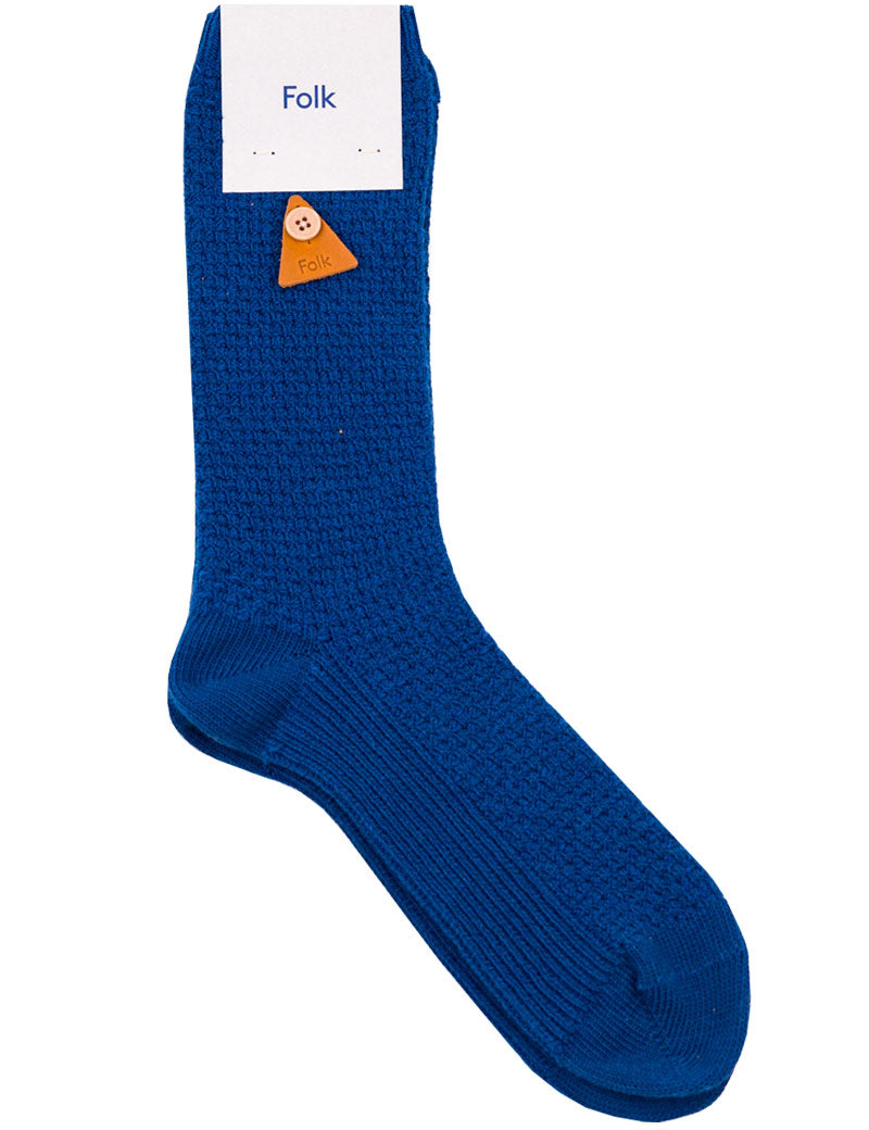 Folk Waffle Socks Indigo