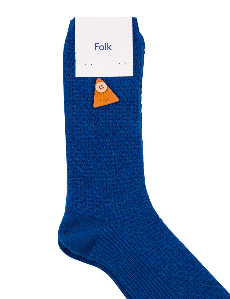 Folk Waffle Socks Indigo