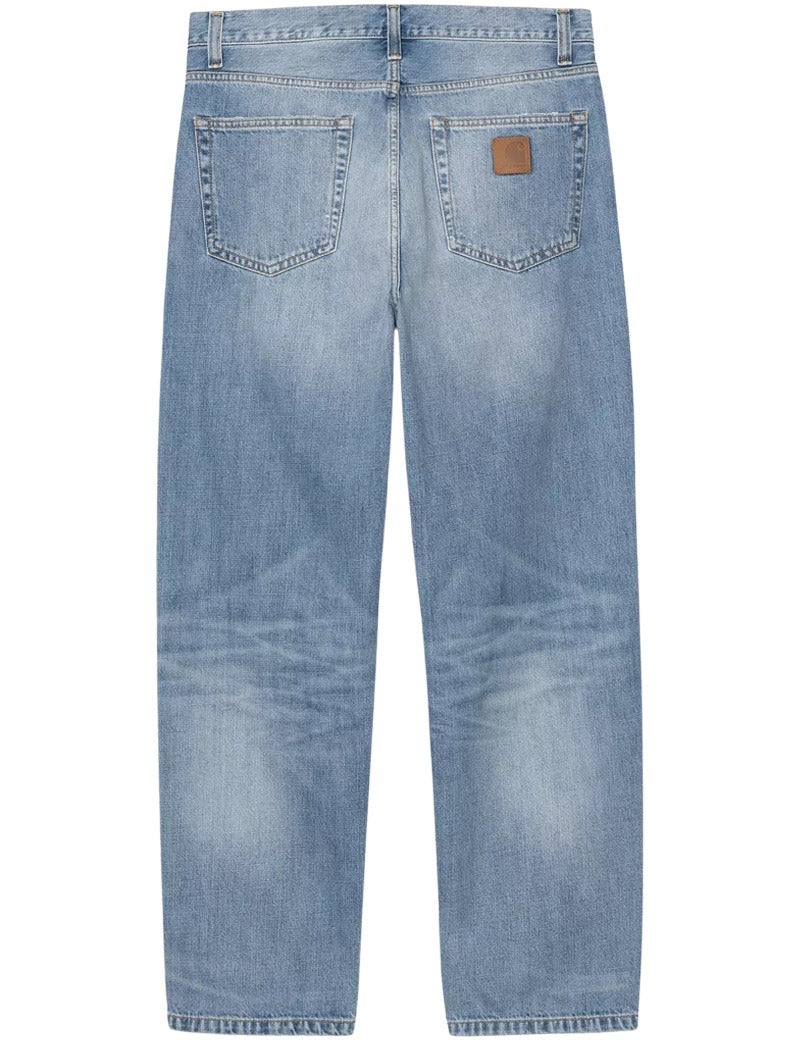 Carhartt WIP Aaron Pant Jeans Blue Burst Washed Back View