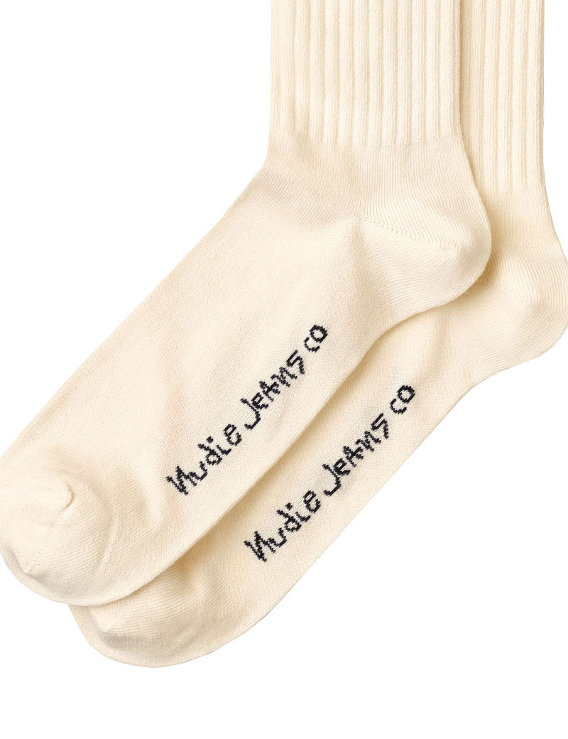 Nudie Jeans Co Amundsson Sport Sock Off-White Navy