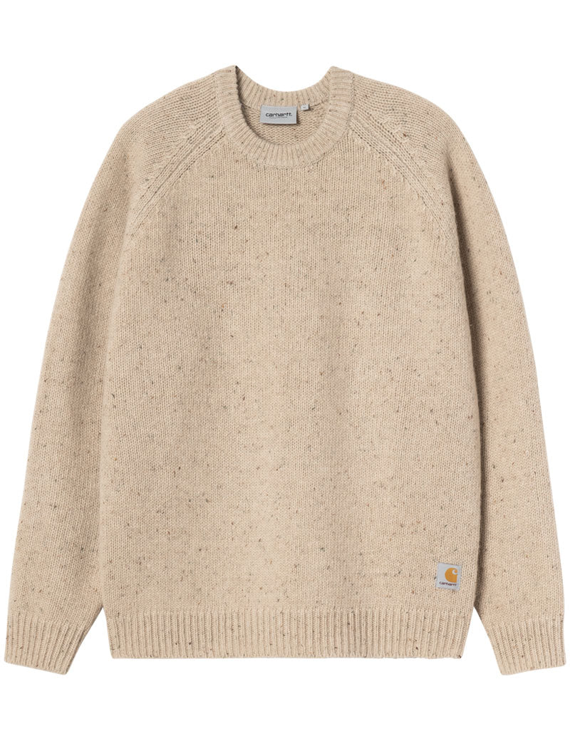Carhartt Wip Anglistic Lambswool Sweater Speckled Fleur De Sel