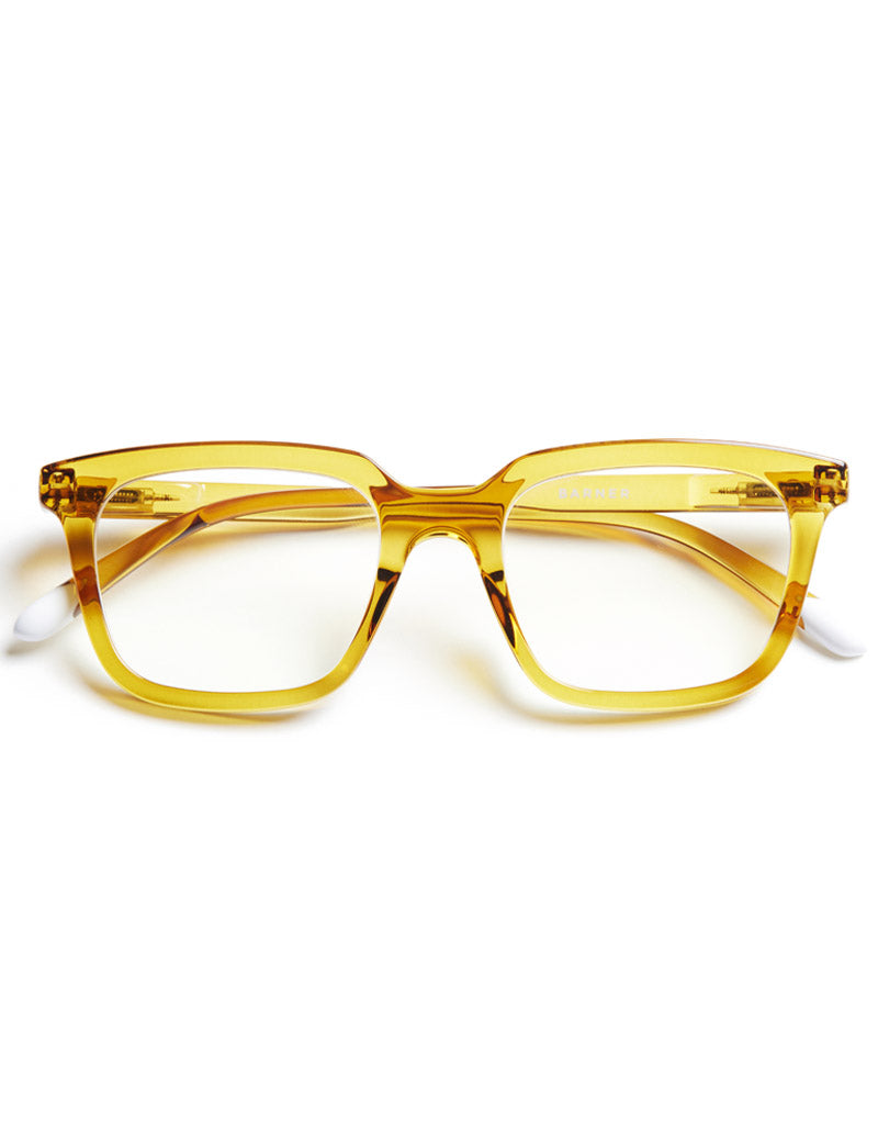 Barner Holly Blue Light Reading Glasses Glossy Ecru Olive Arms Folded