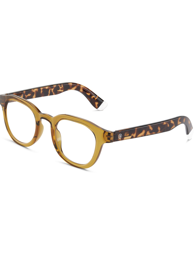 Barner Andy Blue Light Reading Glasses Glossy Ecru Olive Combi Angled View