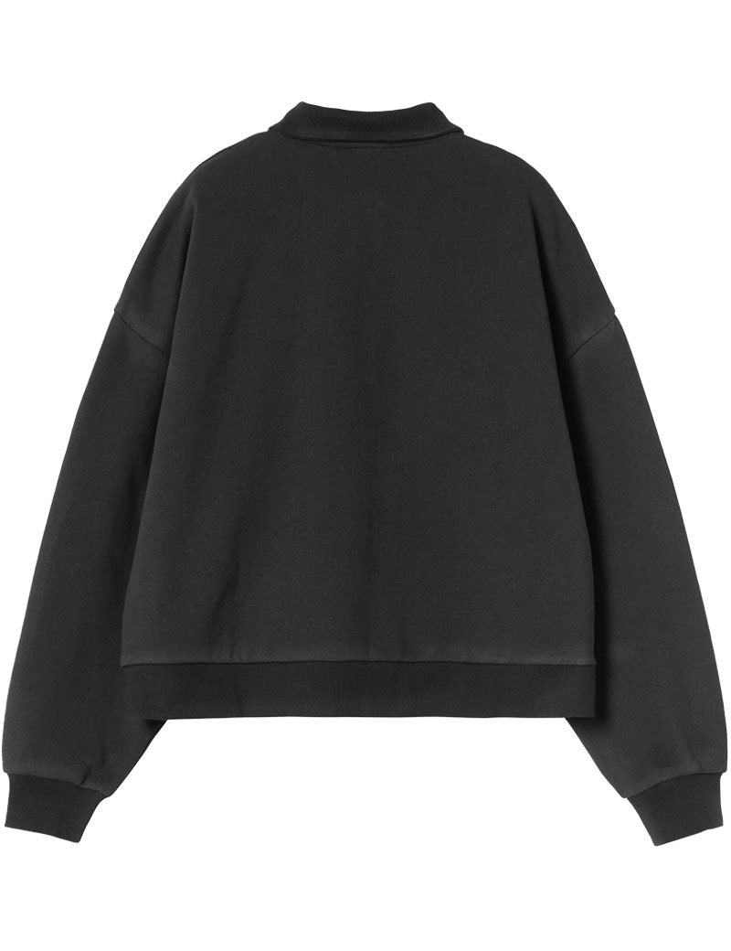 Carhartt WIP W' Brenta Polo Sweat Black White Heavy Stone Wash