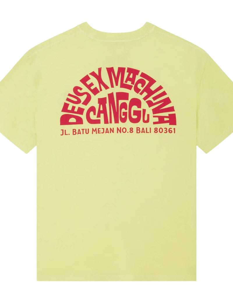 Deus Ex Machina Canggu Address Tee Canary Yellow Print Detail