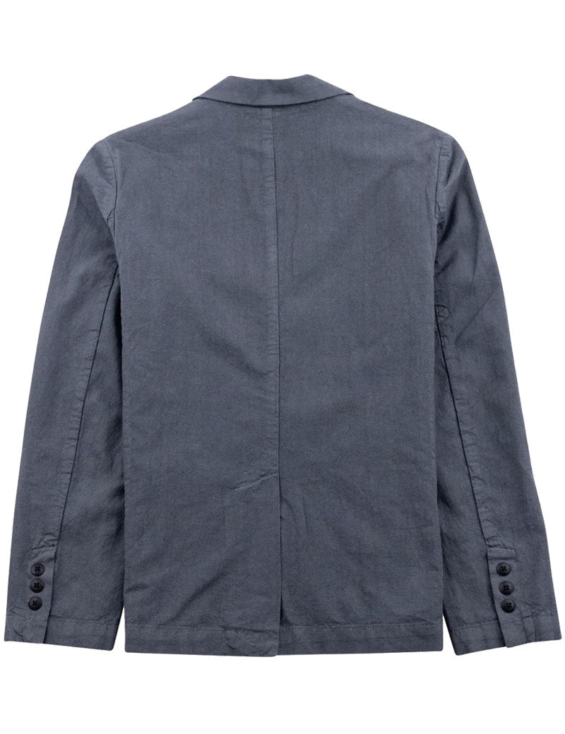 Folk Cotton Linen Blazer Charcoal Back View