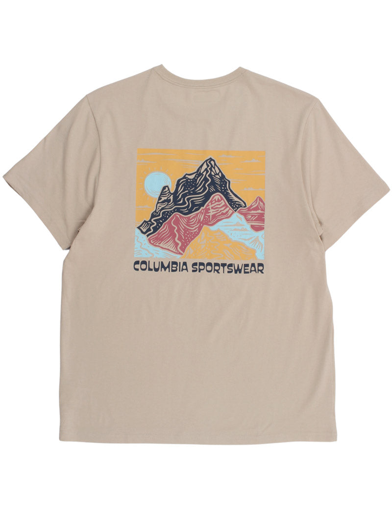 Columbia CSC Outdoor Organic Cotton T-Shirt Dark Stone, Sunscape Back View