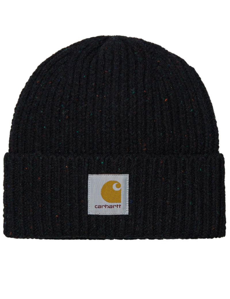 Carhartt WIP Anglistic Beanie Speckled Black Front