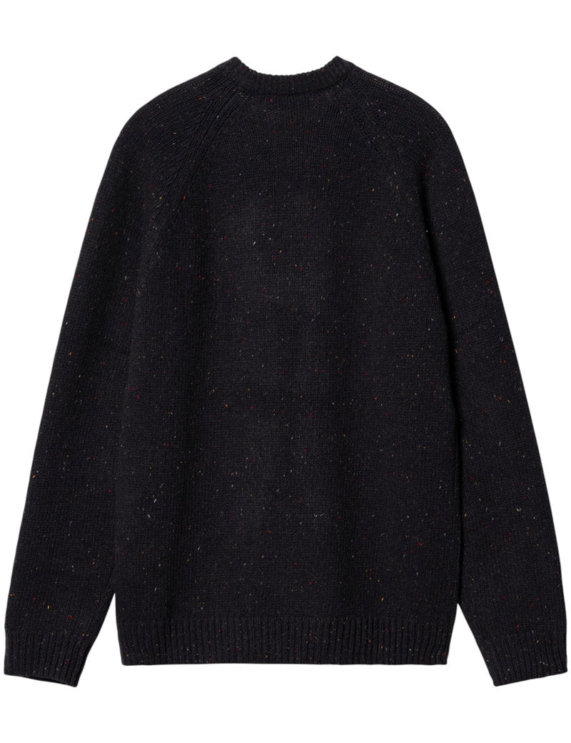 Carhartt WIP Anglistic Sweater Speckled Dark Navy Back
