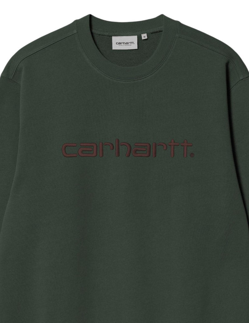 Carhartt WIP Carhartt Sweatshirt Dark Scarab & Palisander Embroidered Detail