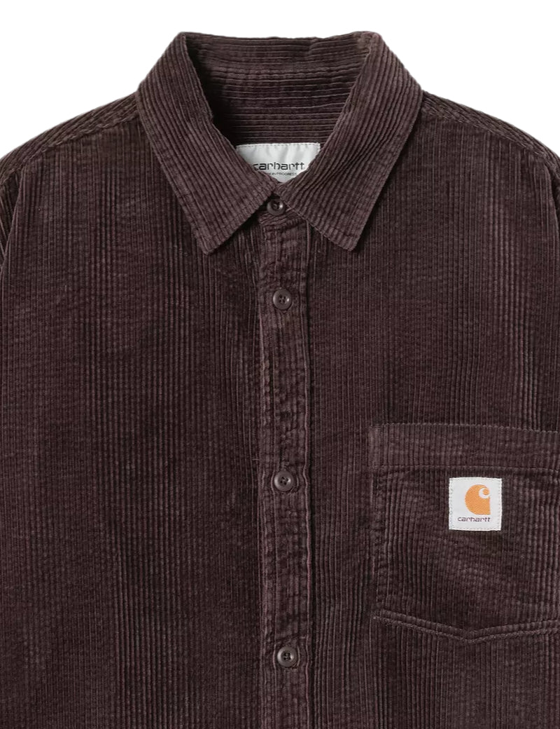 Carhartt WIP L/S Loyde Shirt Palisander Rinsed Chest Pocket