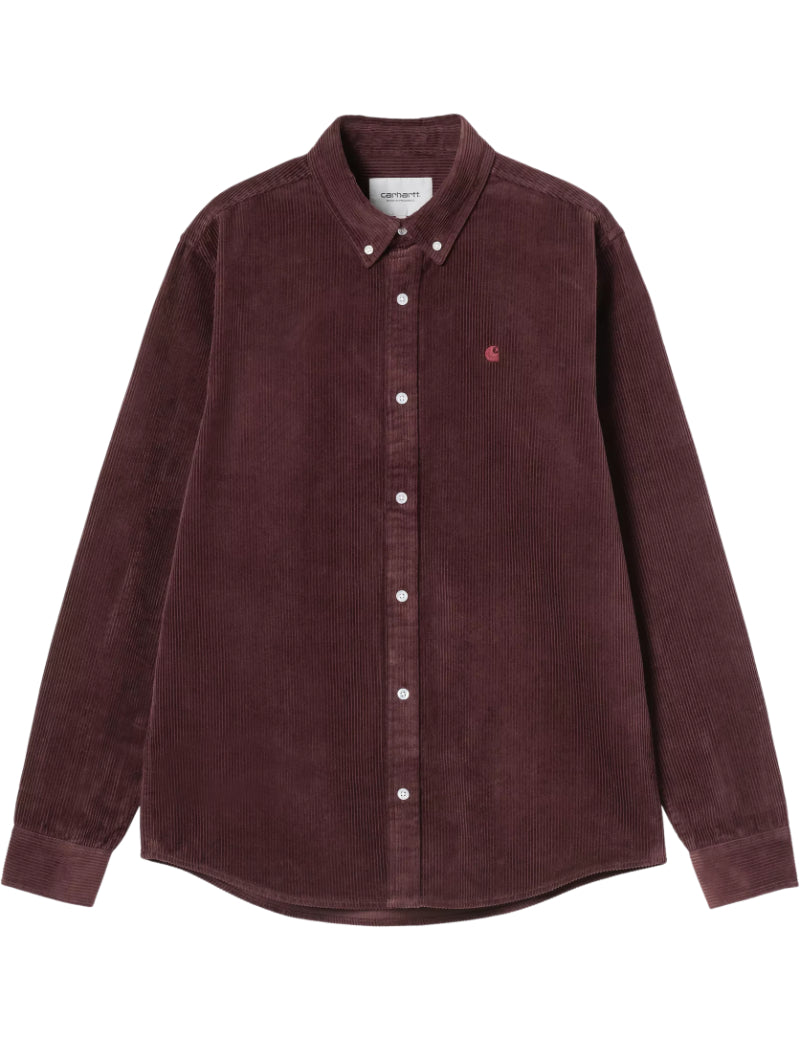 Carhartt WIP L/S Madison Cord Shirt Amarone Front