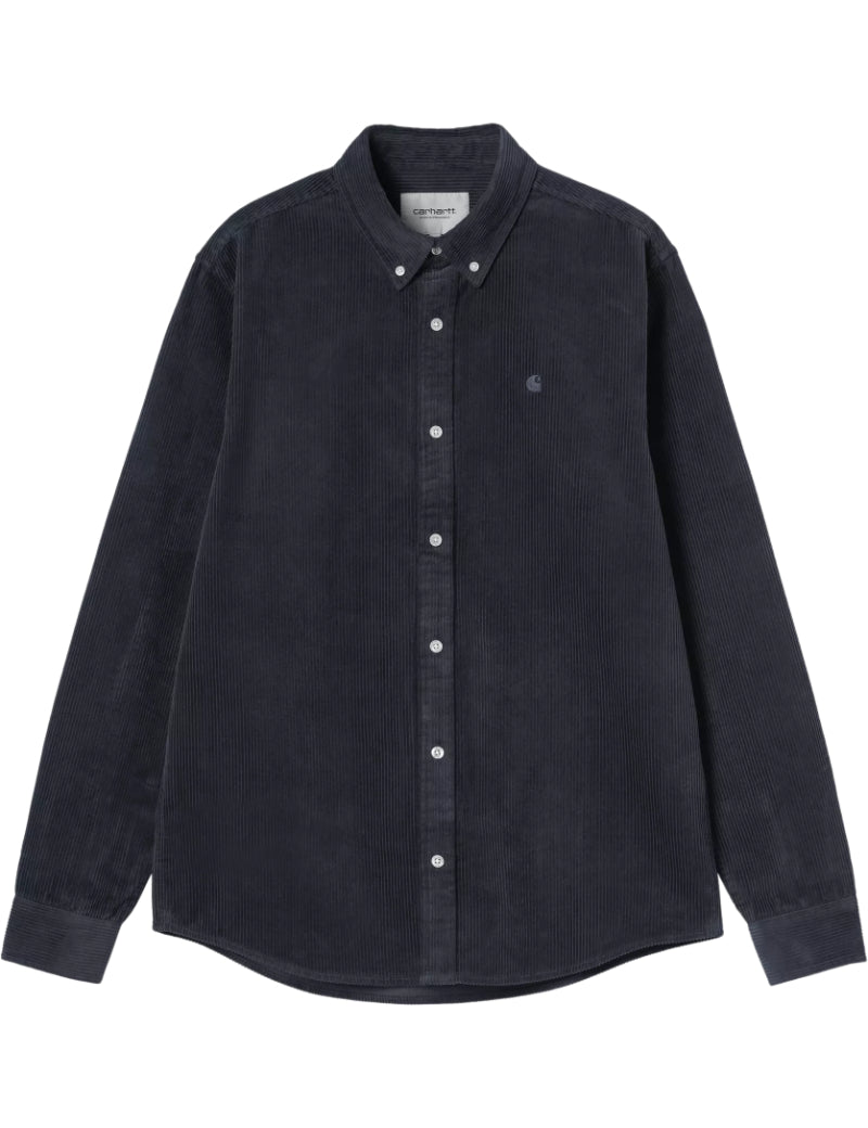 Carhartt WIP L/S Madison Cord Shirt Dark Navy Front