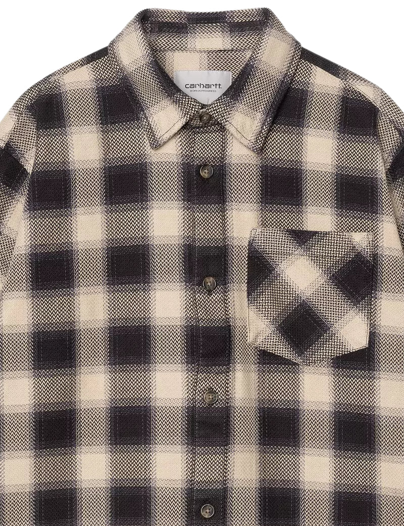 Carhartt WIP Long Sleeve Dayne Shirt Check Shady Purple Chest Pocket