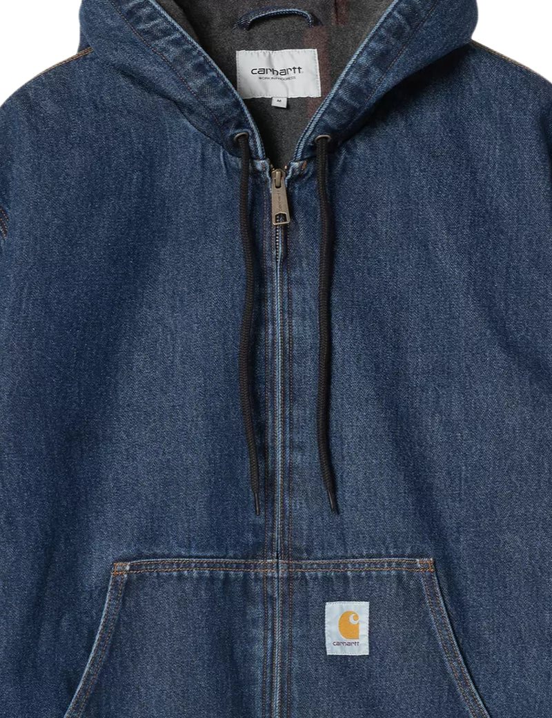 Carhartt WIP OG Active Jacket Blue Stone Washed Hood