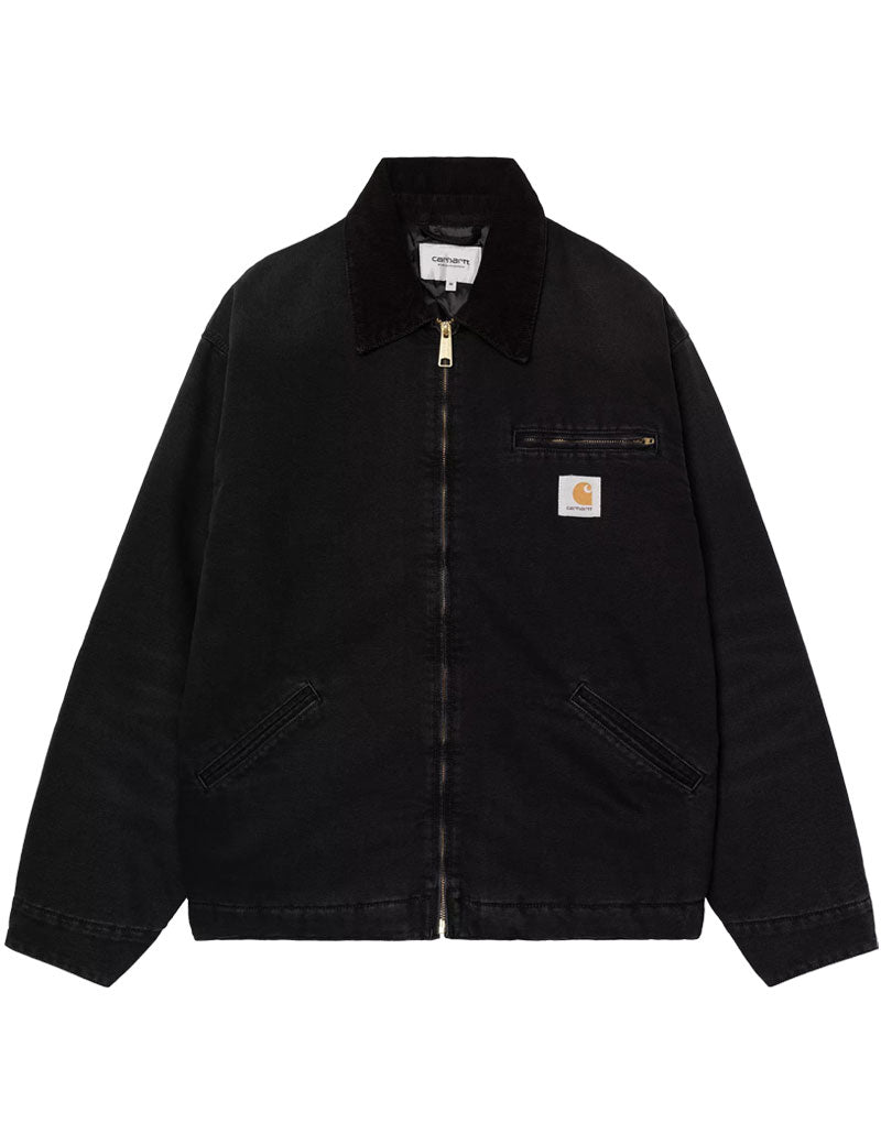 Carhartt WIP OG Detroit Jacket Black, Stone Canvas Front
