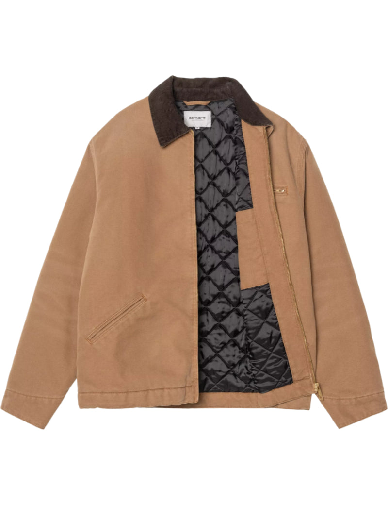 Carhartt WIP OG Detroit Jacket WIP H Brown & Tobacco, Stone Canvas Quilted Lining